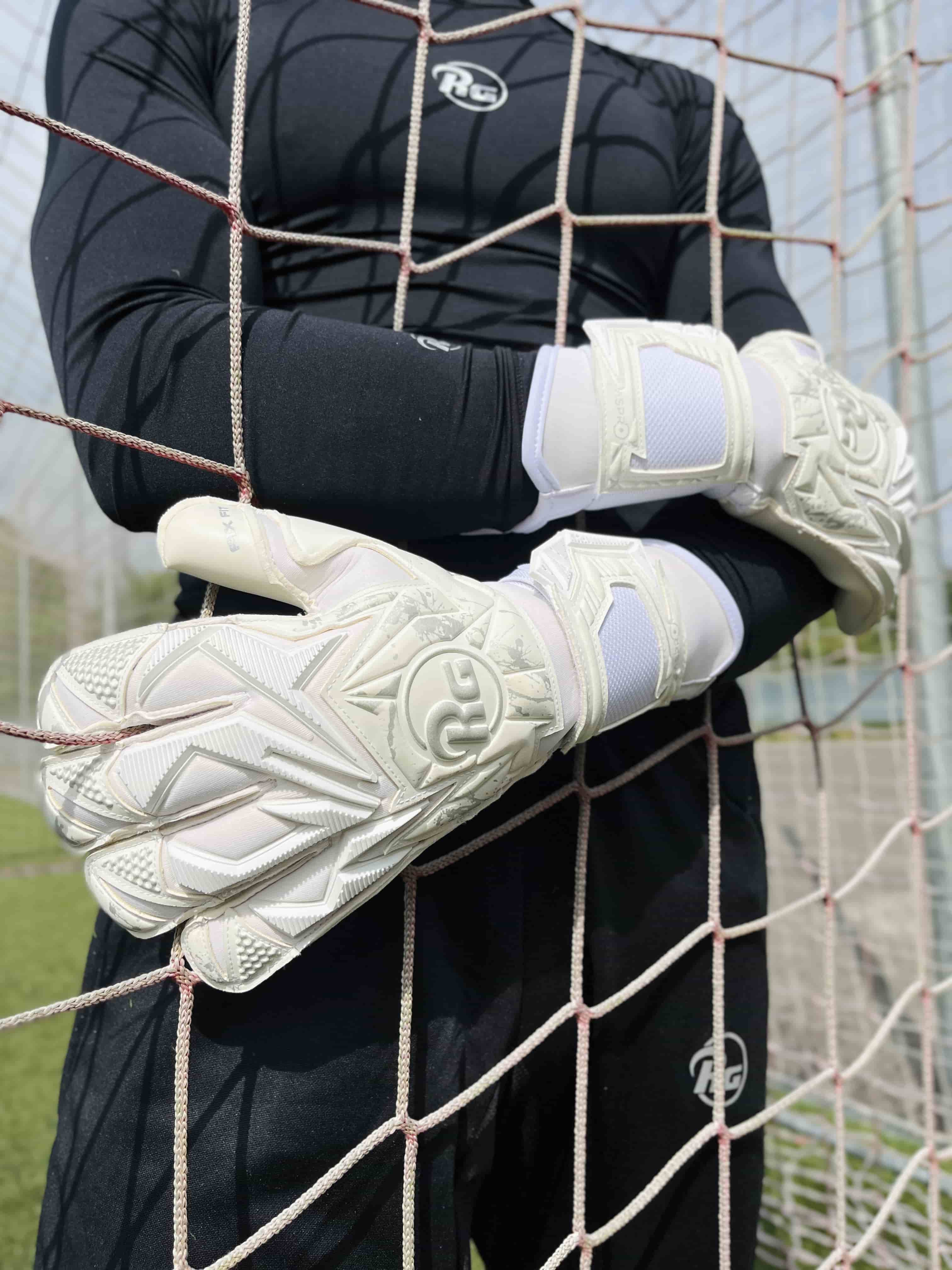 Gants De Gardien NAOS #25 Blanc – Coupe Hybride Pour Adulte, Taille 11, Avec Mousse Contact – Élégance Et Performance - 11